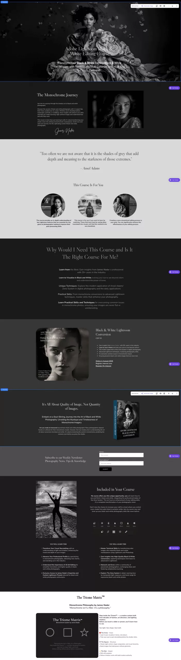 james nader online monochrome course james nader online monochrome course